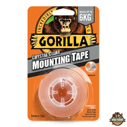 Gorilla Mounting Tape Kristálytiszta Kétoldalas Ragasztószalag 2,54cm x 1,52m