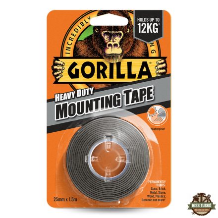 Gorilla Heavy Duty Mounting Black Tape Fekete Kétoldalas Ragasztószalag Kültérre is 2,54cm x 1,52m