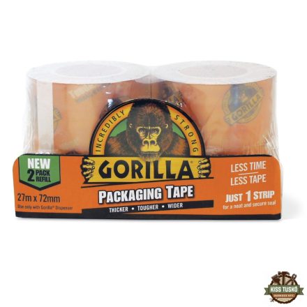 Gorilla Packaging Tape Utántöltő 2db x 27m x 72mm Extra Erős 