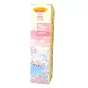   JAPAN CHERRY BLOSSOM (JAPÁN CSERESZNYEVIRÁG) ILLATOSÍTÓ DESIGNER DÍSZÜVEGGEL ÉS DEKORATÍV BAMBUSZPÁLCIKÁKKAL 120 ML