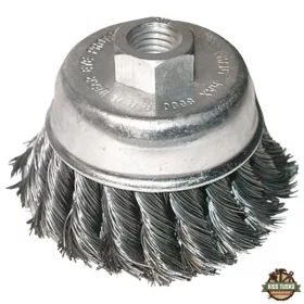   drótcsiszoló fazékkefe  sodort szálú ; sarokcsiszolóhoz, M14×2 két soros, 80mm, max. 12500 ford/perc