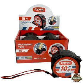 mérőszalag, gumírozott, 2 stoppos; 10m×25mm