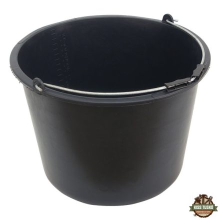 habarcsos vödör; 20 liter, fekete, műanyag