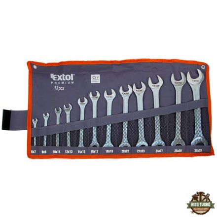 villáskulcs klt., CrV., vászon tartóban; 12db, 6-32mm