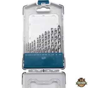   fémcsigafúró klt., 13db, HSS-G 9341/M2,  1,5-6,5mm, acélra, normál befogás, polírozott, műanyag tartóban
