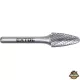 keményfém turbómaró (rotormaró), íves, kerek orrú, átmérő 12×25mm/szár 6mm, keresztfogazás