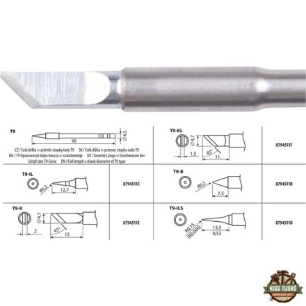 forrasztócsúcs T9-K a 8794511 forrasztó pákához
