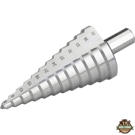 lépcsős fémfúró HSS, 12 lépcsős (6-39mm, 3mm lépcsők)