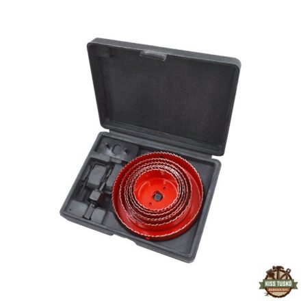 körkivágó klt., 10 db-os, (64-70-76-82-89-102-127mm) műanyag, fa, gipszkarton