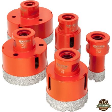 körkivágó csempére klt. 5 db, gyémánt vágóél; 20-68mm × M14, sarokcsiszolóba fogható
