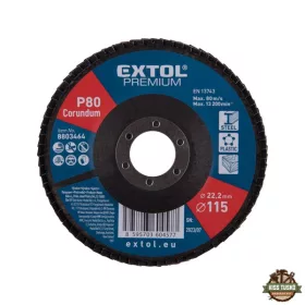   lamellás csiszoló acél, Alu, műa. és fa munkadarabok csiszolására, 115×22mm; P40, kúpos, max.:13.200 ford./perc, EN13743