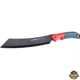   bozótvágó kés (machete), teljes/penge hossz: 400/265mm, ívelt rozsdamentes acél penge, PP+TPR nyél, nylon tok