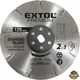   gyémántvágó korong 125×20mm,  2az1ben Twin Blade rendszer, kőhöz és csempéhez, 8893020 vágógéphez