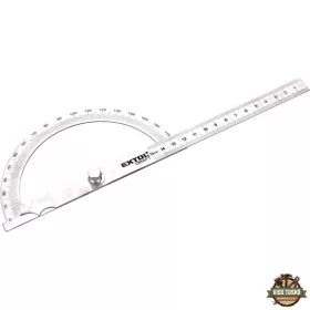   szögmérő/vonalzó, lakatos, hossz.: 278 mm, Inox, mm beosztás, 0° -180°, vastagság: 1,3 mm