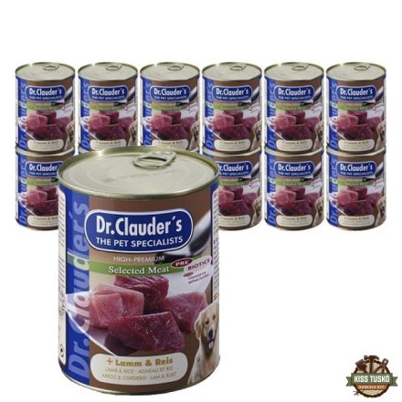 Dr.Clauders Dog Selected Meat Bárányos és rizses konzerv 800g