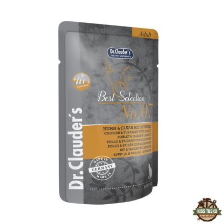 Dr.Clauders Best Selection Cat No7 alutasak csirke & fácán sárgabarackkal - Hair & skin 85g