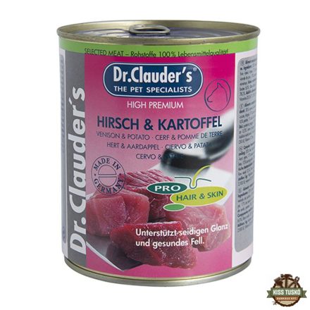 Dr.Clauders Dog Selected Meat Szarvasos és burgonyás konzerv 800g