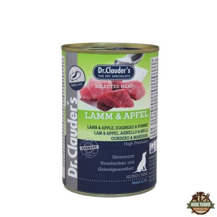 Dr.Clauders Dog Selected Meat Bárányos és almás konzerv 400g