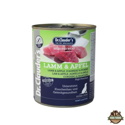 Dr.Clauders Dog Selected Meat Bárányos és almás konzerv 800g