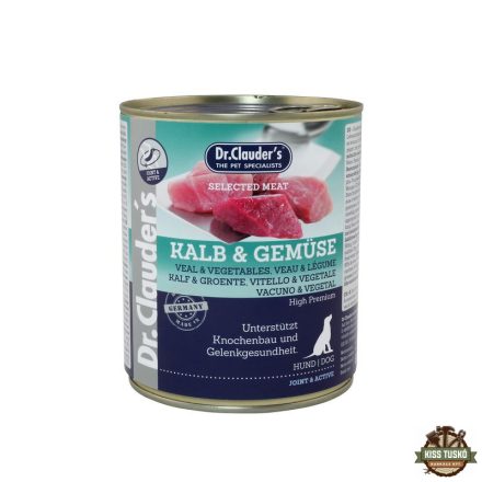 Dr.Clauders Dog Selected Meat Borjús és zöldséges konzerv 800g