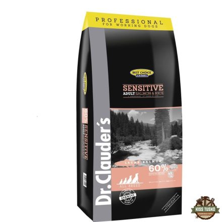 Dr.Clauders Best Choice Adult Sensitive Lazac & rizs All breed 20kg