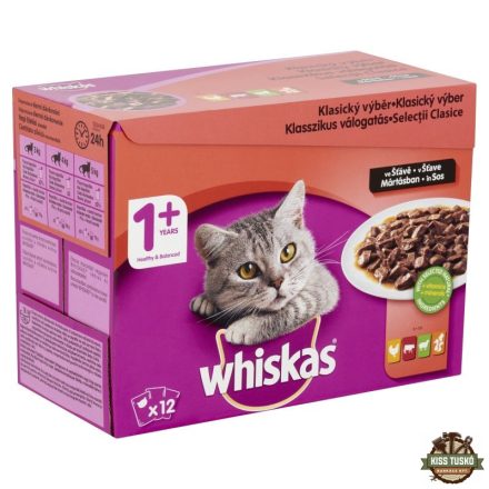 Whiskas alutasak 12-pack klasszikus mártásban 12x85g Multipack