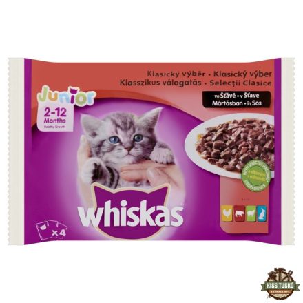 Whiskas alutasak 4-pack húsos mártásban JUNIOR 4x85g Multipack