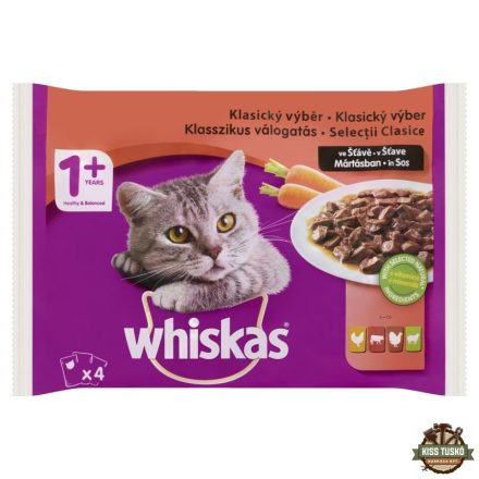 Whiskas alutasak 4-pack Marha-Csirke  mártásban  4x85g Multipack