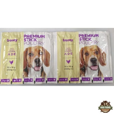 Boney Kutya Jutalomfalat Premium Stick Baromfi 10x10g