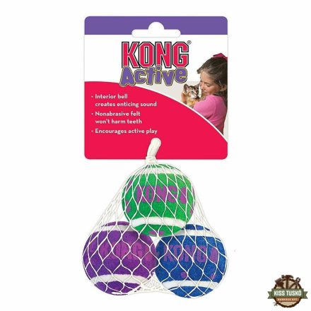 KONG Teniszlabda Csengővel Macskajáték 3,8cm 3db/cs