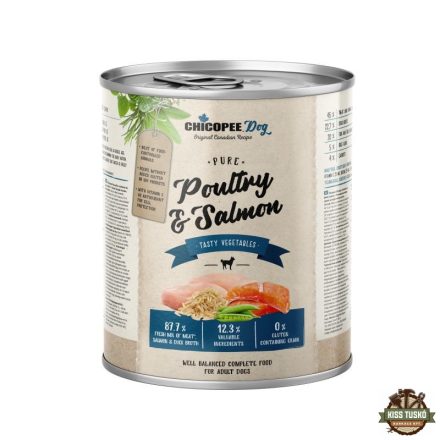 Chicopee konzerv Dog Adult Pure szárnyas és halfilé 800g