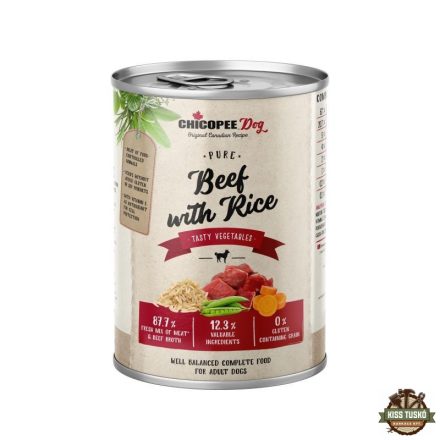 Chicopee konzerv Dog Adult Pure marha és rizs 400g