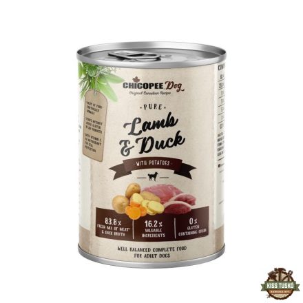 Chicopee konzerv Dog Adult Pure bárány, kacsa és burgonya 400g