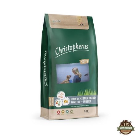 Christopherus Dog Adult Grain Free Pisztráng és rovar Small & medium 4kg