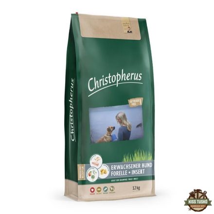 Christopherus Dog Adult Grain Free Pisztráng és rovar Small & medium 12kg