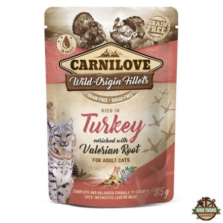 Carnilove Cat tasakos Turkey with Valerian - Pulyka macskagyökérrel 85g