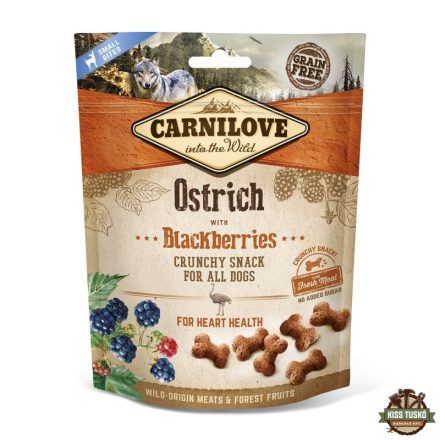 Carnilove Dog Jutalomfalat Crunchy Ostrich&blackberries - Strucchús szederrel 200g