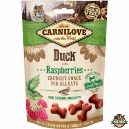 Carnilove Cat Jutalomfalat Crunchy Duck&raspberries - Kacsahús málnával 50g