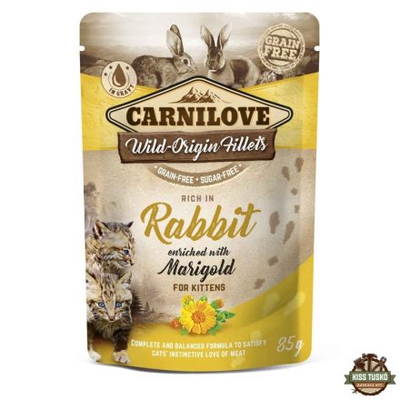 Carnilove Cat tasakos Rabbit with Marigold - Nyúl körömvirággal 85g