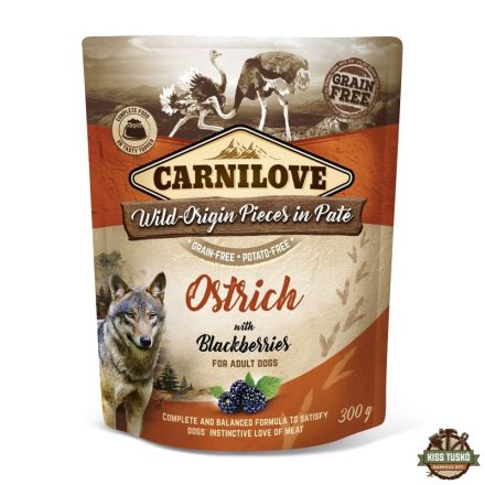 Carnilove Dog tasakos Paté Ostrich with Blackberries - Strucc szederrel 300g HU