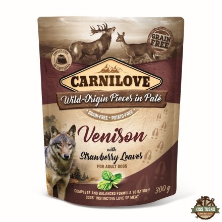 Carnilove Dog tasakos Paté Venison with Strawberry Leaves - Szarvas eperlevéllel 300g HU
