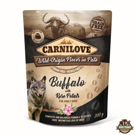 Carnilove Dog tasakos Paté Buffalo with Rose Petals - Bivaly rózsaszirommal 300g HU
