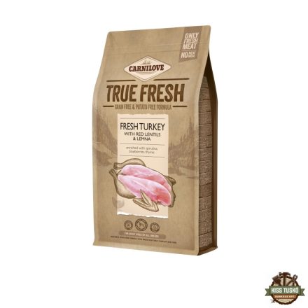 Carnilove True Fresh kutyatáp - Pulyka, vöröslencse és békalencse 1,4kg