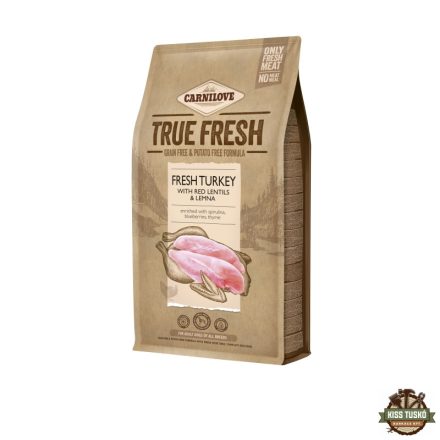 Carnilove True Fresh kutyatáp - Pulyka, vöröslencse és békalencse 4kg