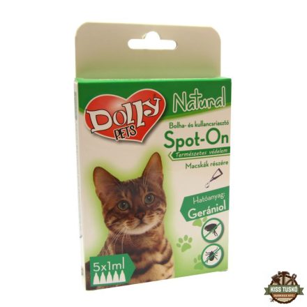 Dolly Natural bolha és kullancsriasztó spot on macskák részére 5x1ml