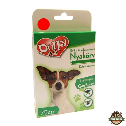 Dolly Natural Bolha és kullancsriasztó nyakörv kutyák részére piros 75cm