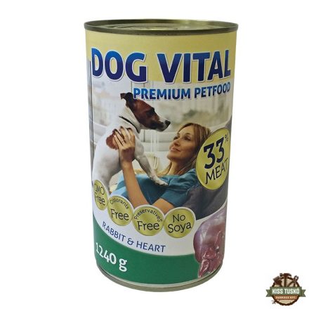 Dog Vital konzerv nyúl, szív 1240g