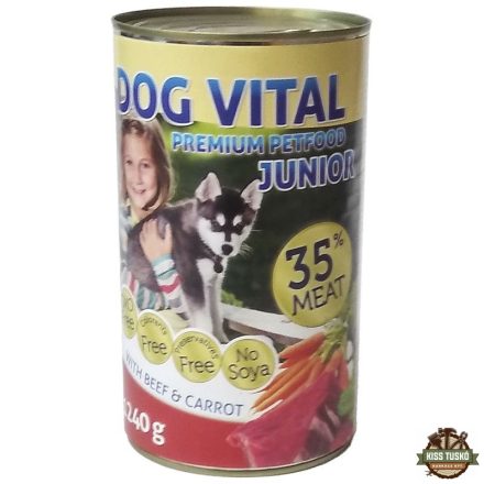 Dog Vital Junior konzerv Beef&carrot 1240gr