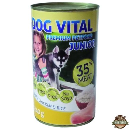 Dog Vital Junior konzerv chicken & rice 1240gr