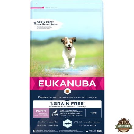Eukanuba Puppy & Junior Grain Free Small & Medium Ocean Fisch 3kg